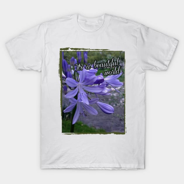 beautiful blue flower on the river T-Shirt by Alina